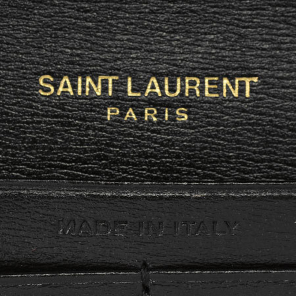 Saint Laurent Sulpice Leather Bifold Long Wallet Black - Picture 8 of 9